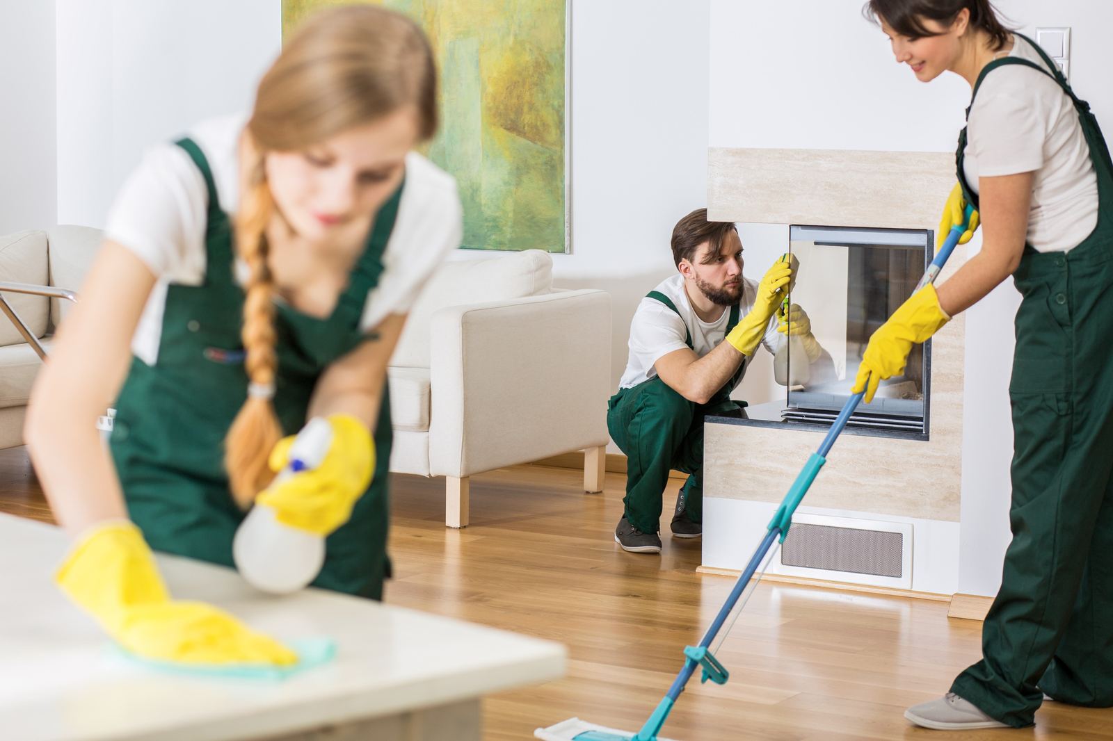 The Chicago Surface and Shine cleaning crew at work